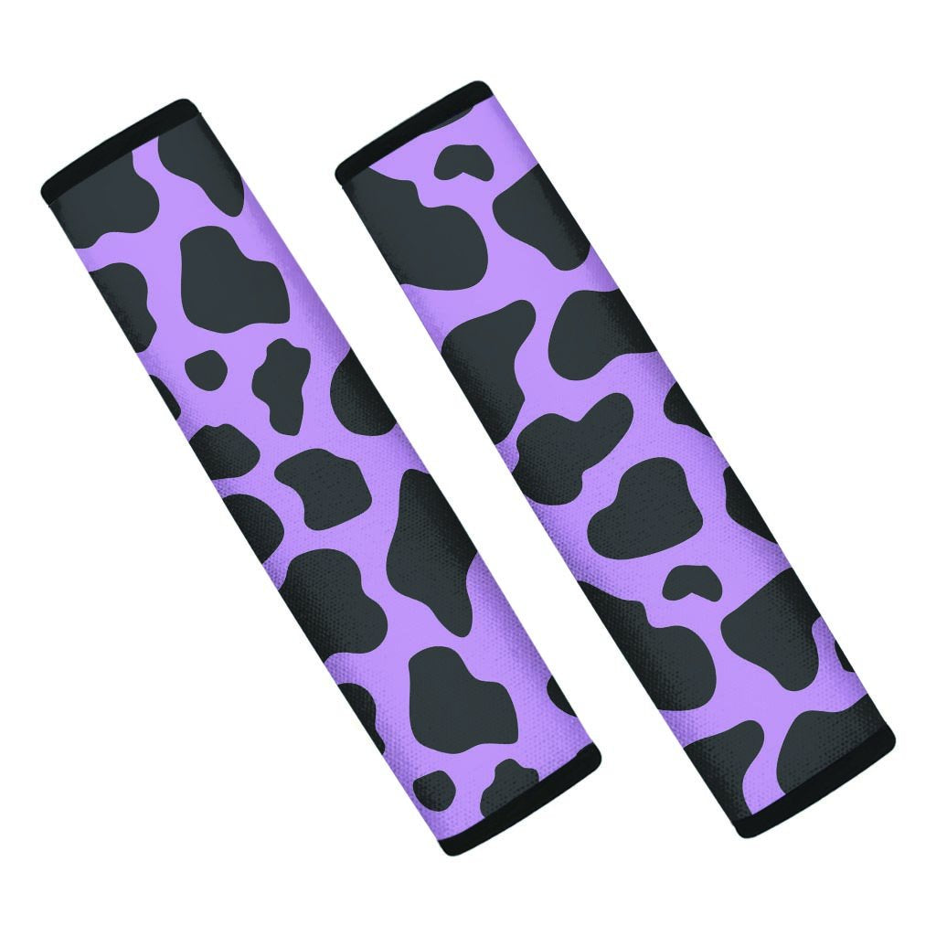 Black And Purple Cow Print Seat Belt Cover-grizzshop