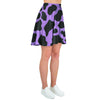 Black And Purple Cow Print Women's Skirt-grizzshop
