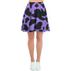 Black And Purple Cow Print Women's Skirt-grizzshop