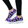 Black And Purple Cow Print Women's Sneakers-grizzshop