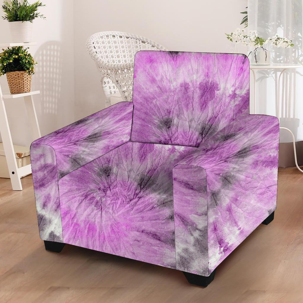 Black And Purple Tie Dye Armchair Cover-grizzshop