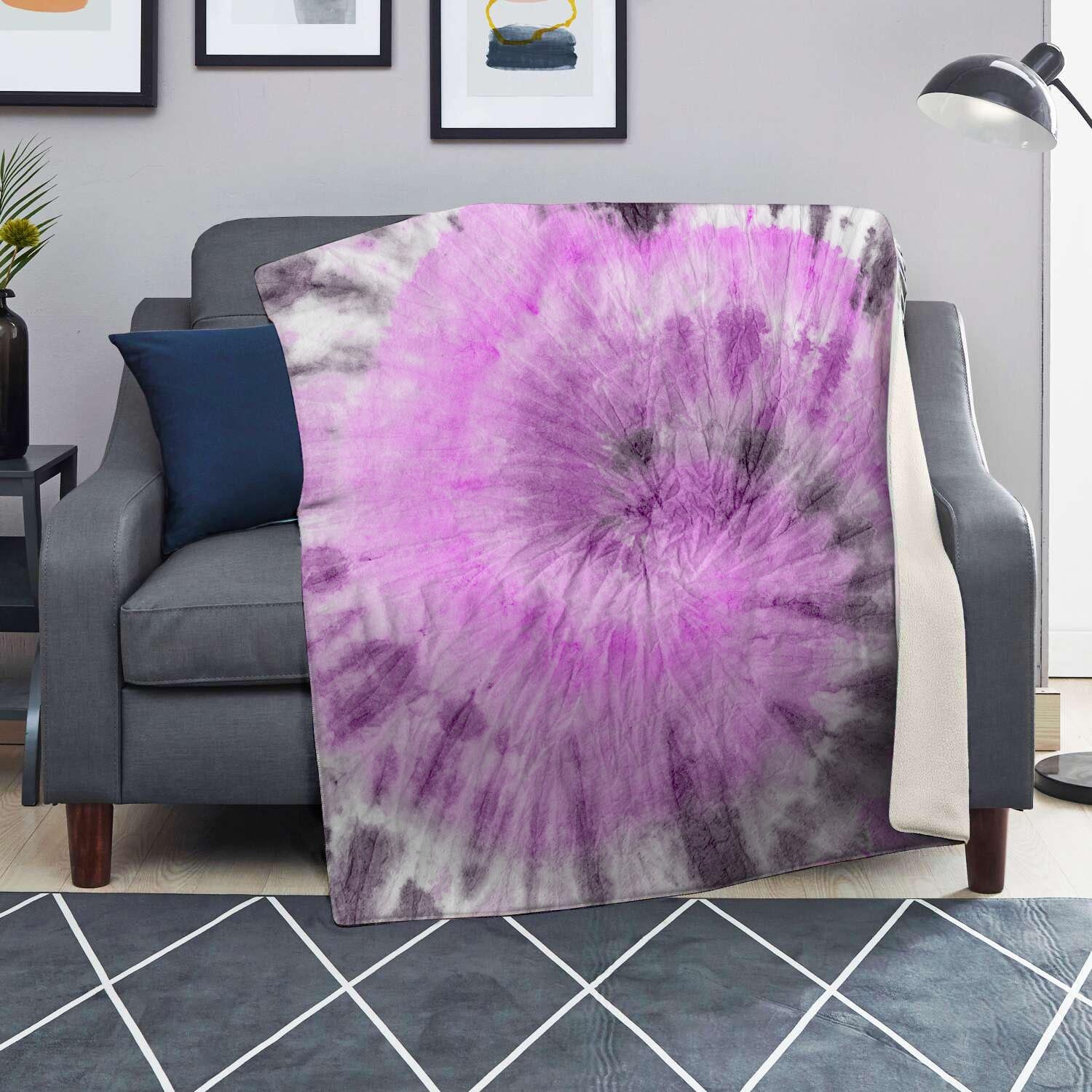 Black And Purple Tie Dye Blanket-grizzshop