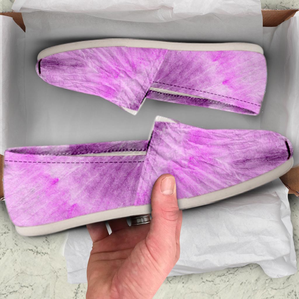 Black And Purple Tie Dye Canvas Shoes-grizzshop