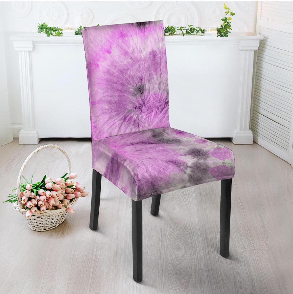 Black And Purple Tie Dye Chair Cover-grizzshop