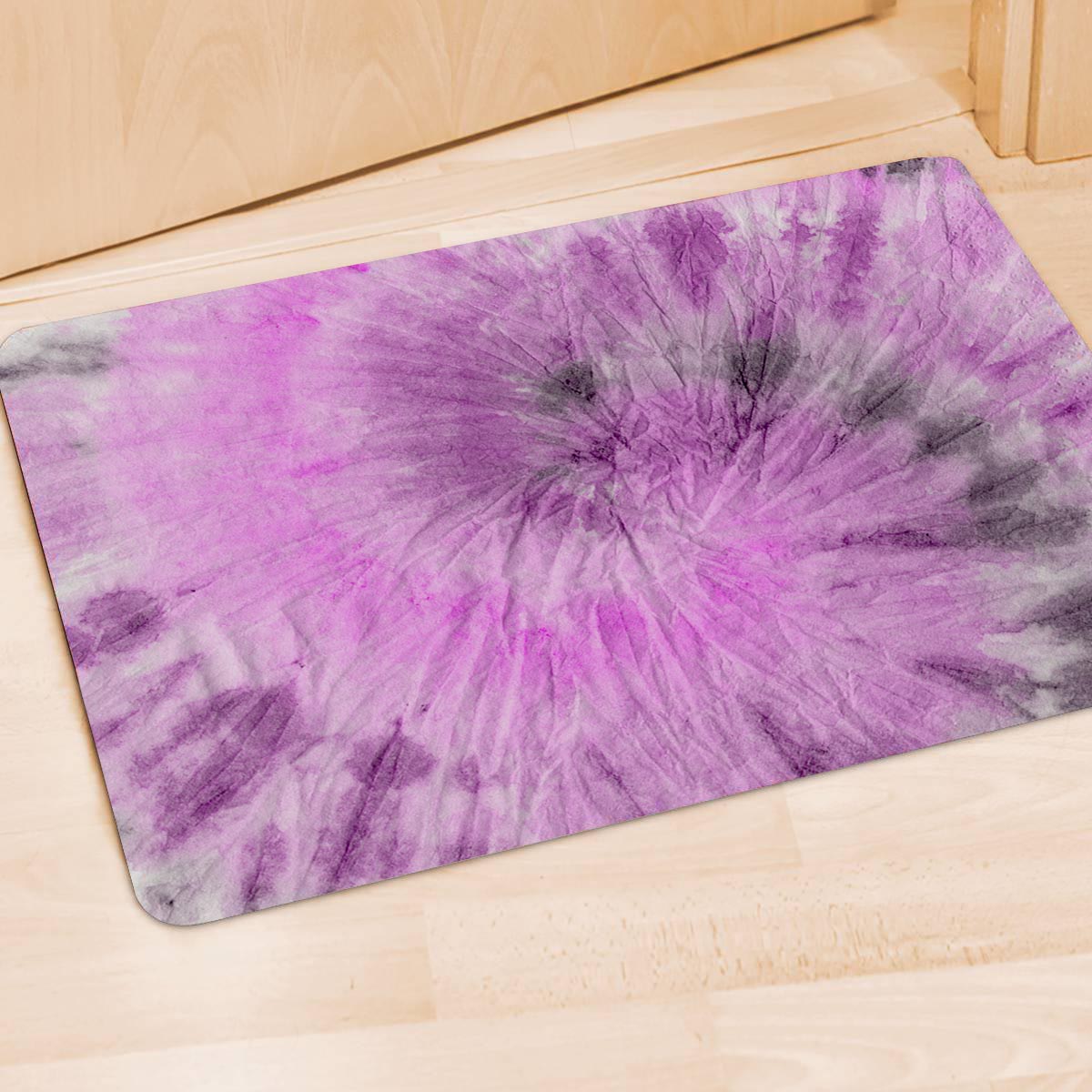 Black And Purple Tie Dye Door Mat-grizzshop