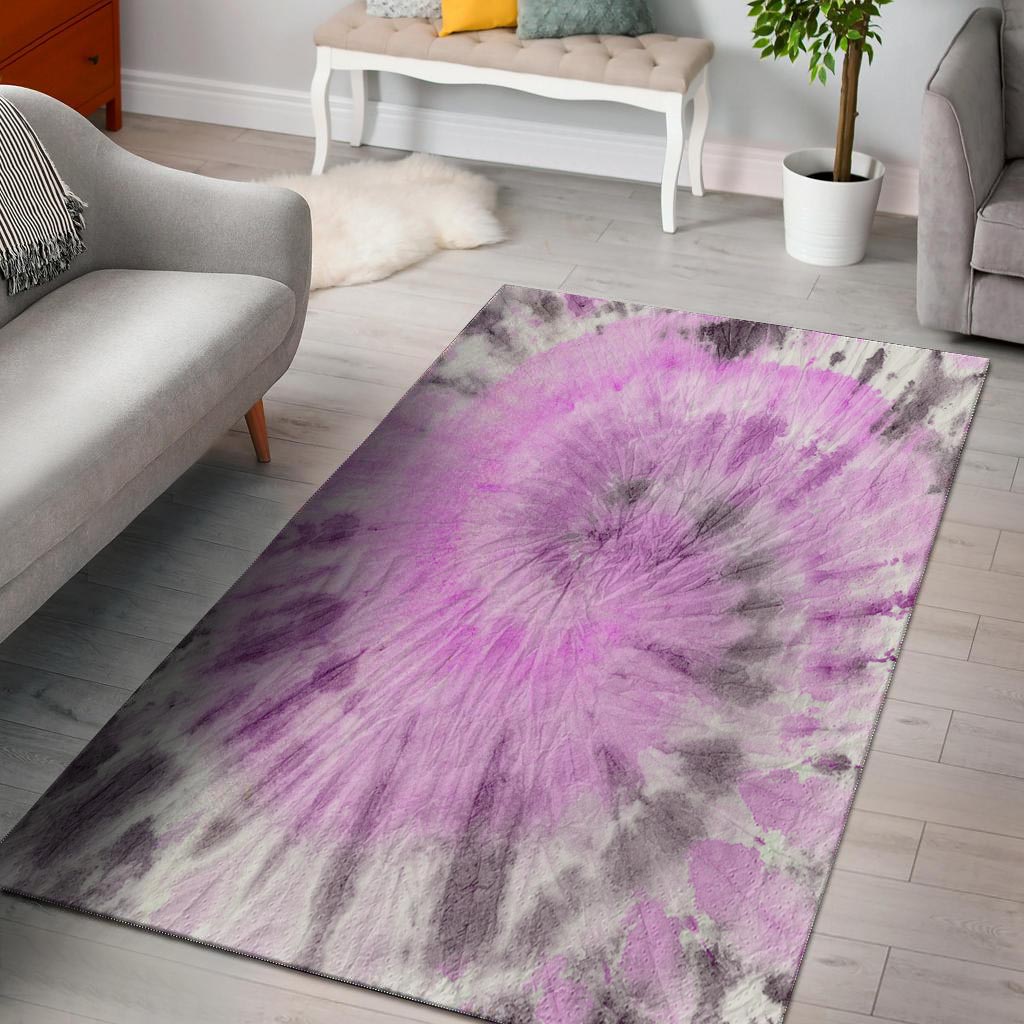 Black And Purple Tie Dye Floor Mat-grizzshop