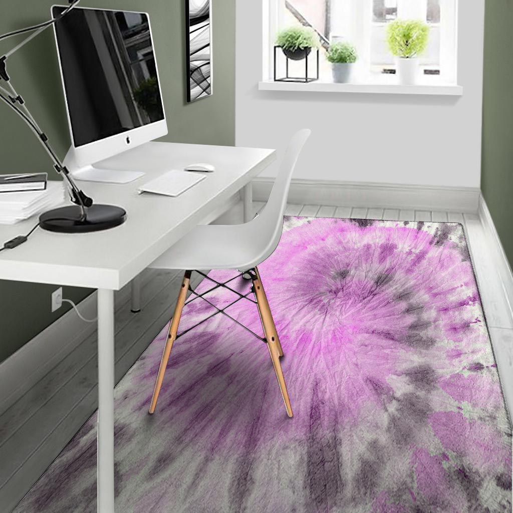 Black And Purple Tie Dye Floor Mat-grizzshop