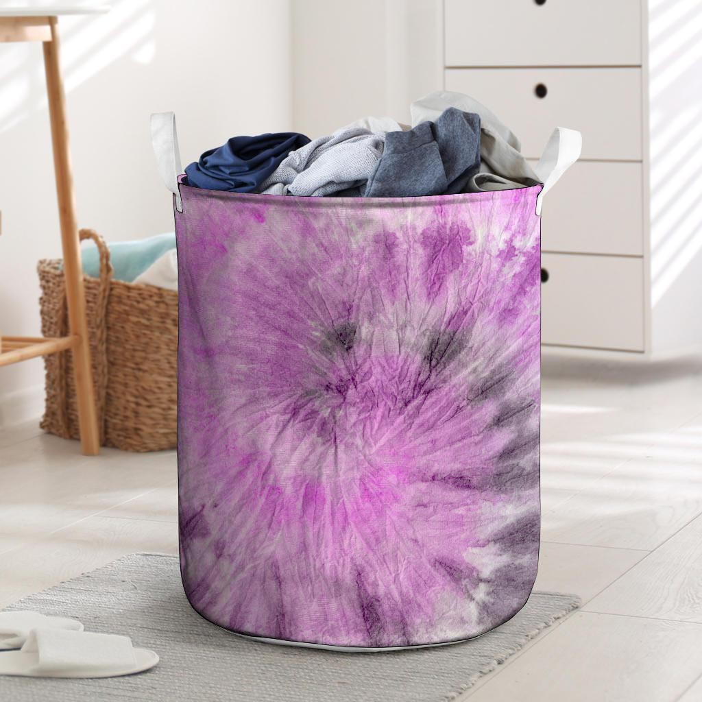 Black And Purple Tie Dye Laundry Basket-grizzshop