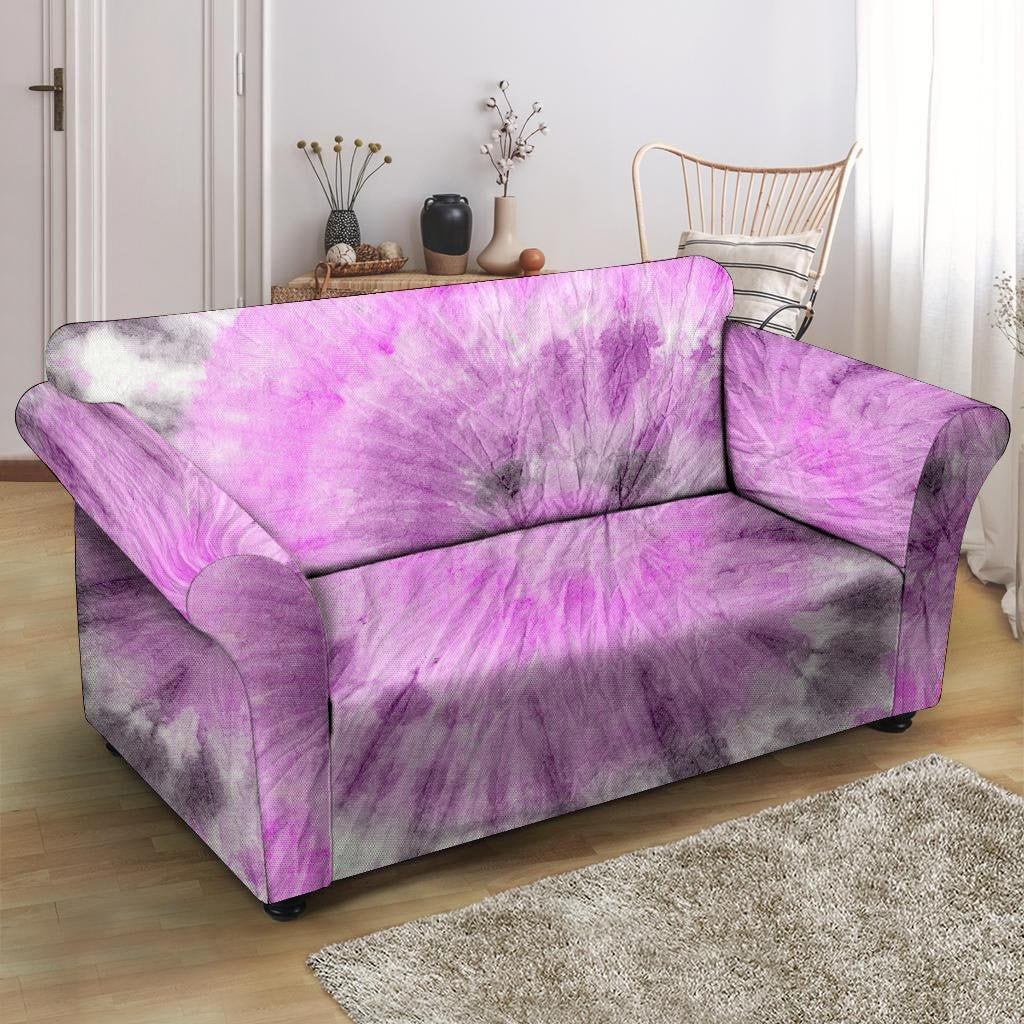 Black And Purple Tie Dye Loveseat Cover-grizzshop