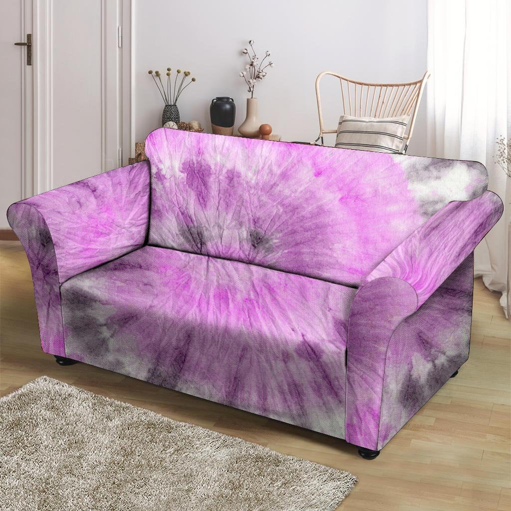 Black And Purple Tie Dye Loveseat Cover-grizzshop