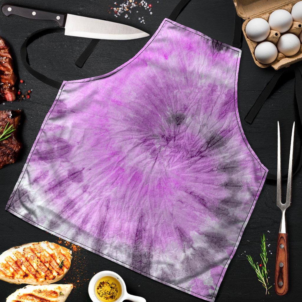 Black And Purple Tie Dye Men's Apron-grizzshop