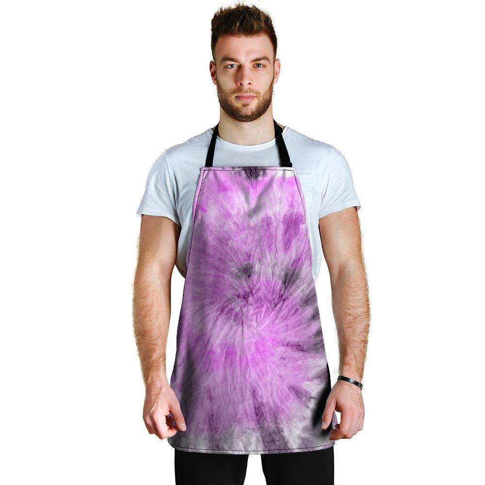 Black And Purple Tie Dye Men's Apron-grizzshop