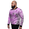 Black And Purple Tie Dye Men's Bomber Jacket-grizzshop