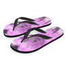 Black And Purple Tie Dye Men's Flip Flops-grizzshop