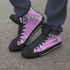 Black And Purple Tie Dye Men's High Top Shoes-grizzshop