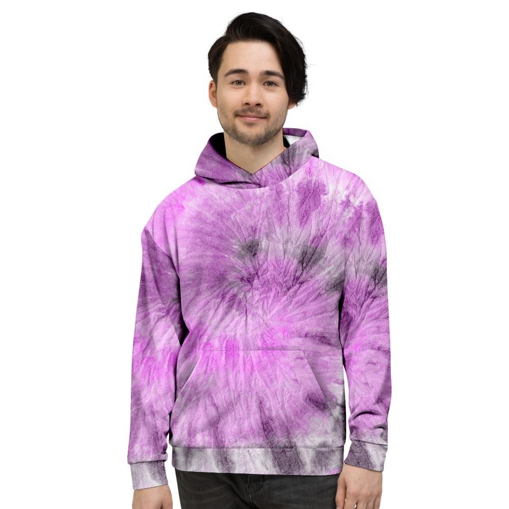 Black And Purple Tie Dye Men's Hoodie-grizzshop