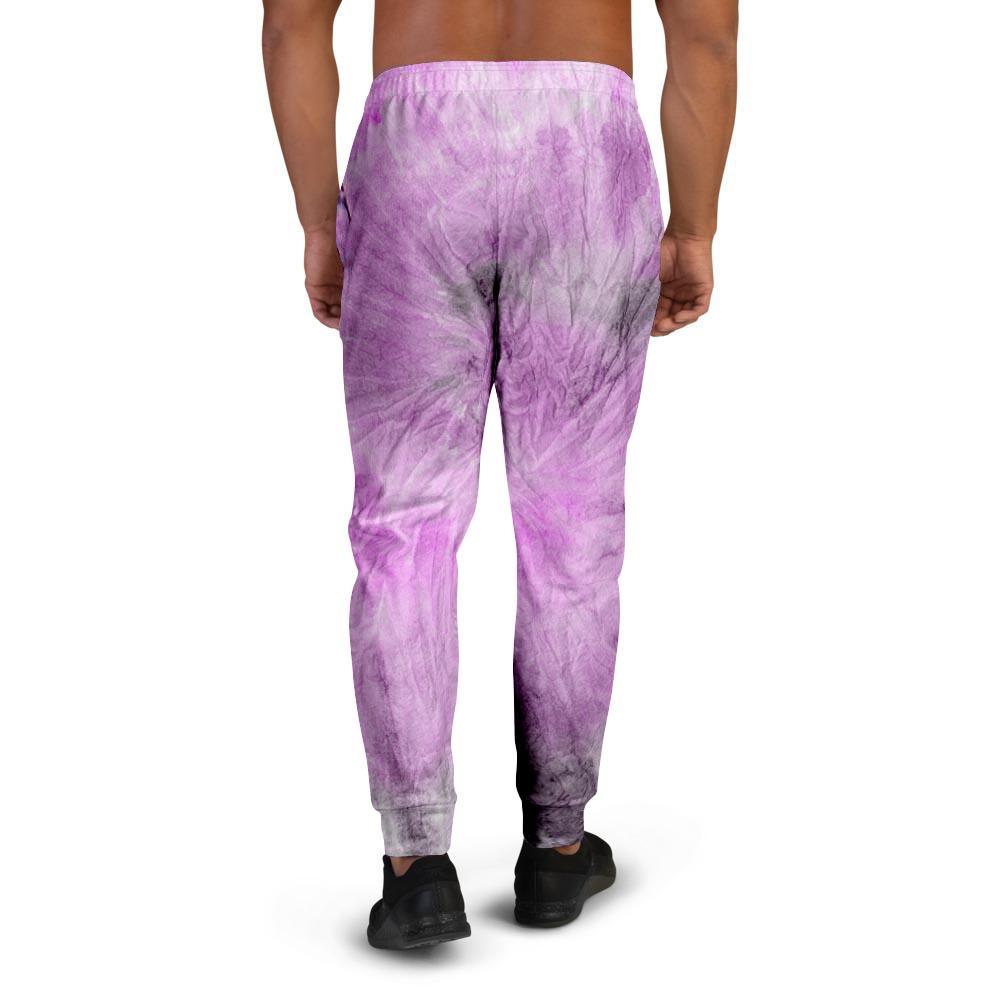 Black And Purple Tie Dye Men's Joggers-grizzshop