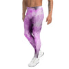 Black And Purple Tie Dye Men's Leggings-grizzshop