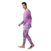 Black And Purple Tie Dye Men's Pajamas-grizzshop