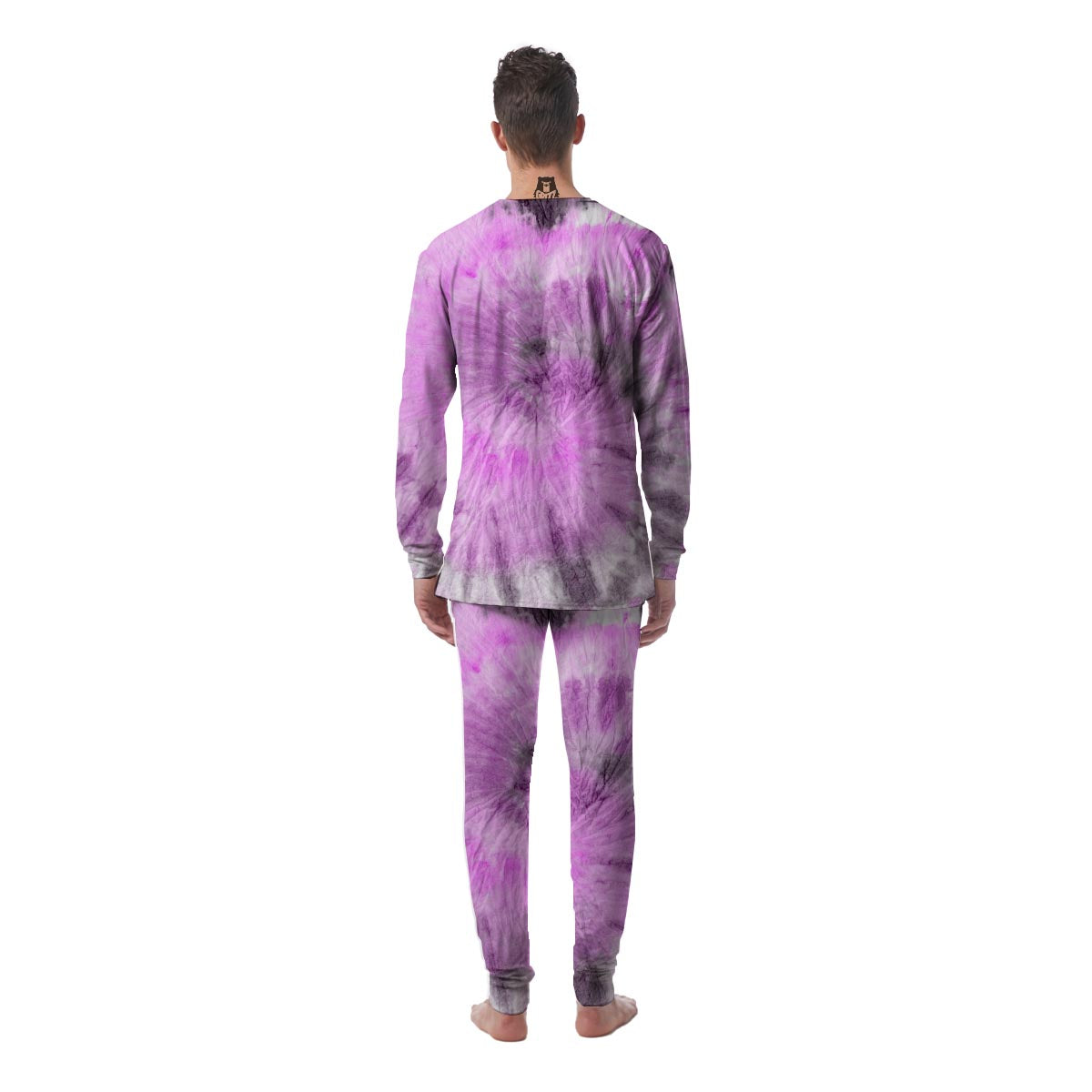 Black And Purple Tie Dye Men's Pajamas-grizzshop