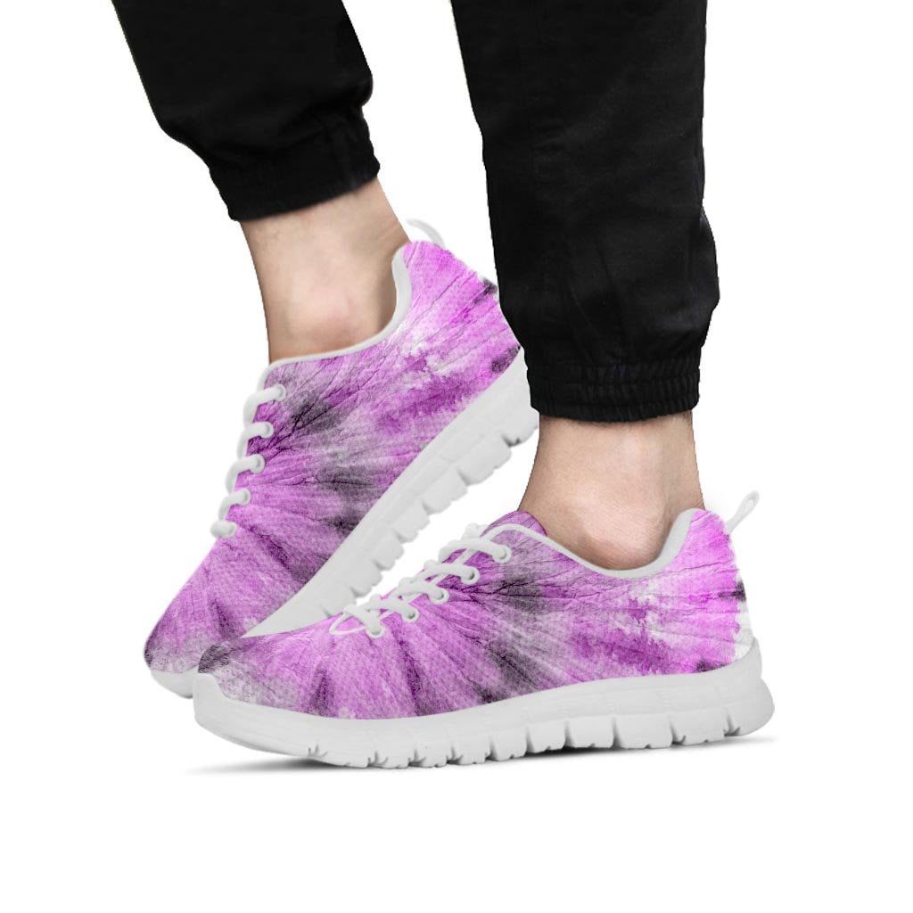 Black And Purple Tie Dye Men's Sneakers-grizzshop