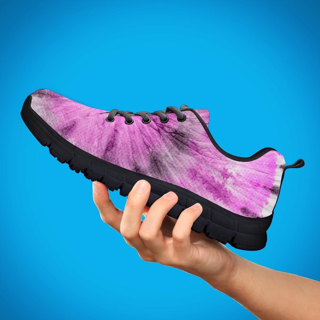 Black And Purple Tie Dye Men's Sneakers-grizzshop