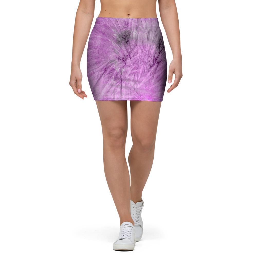 Black And Purple Tie Dye Mini Skirt-grizzshop