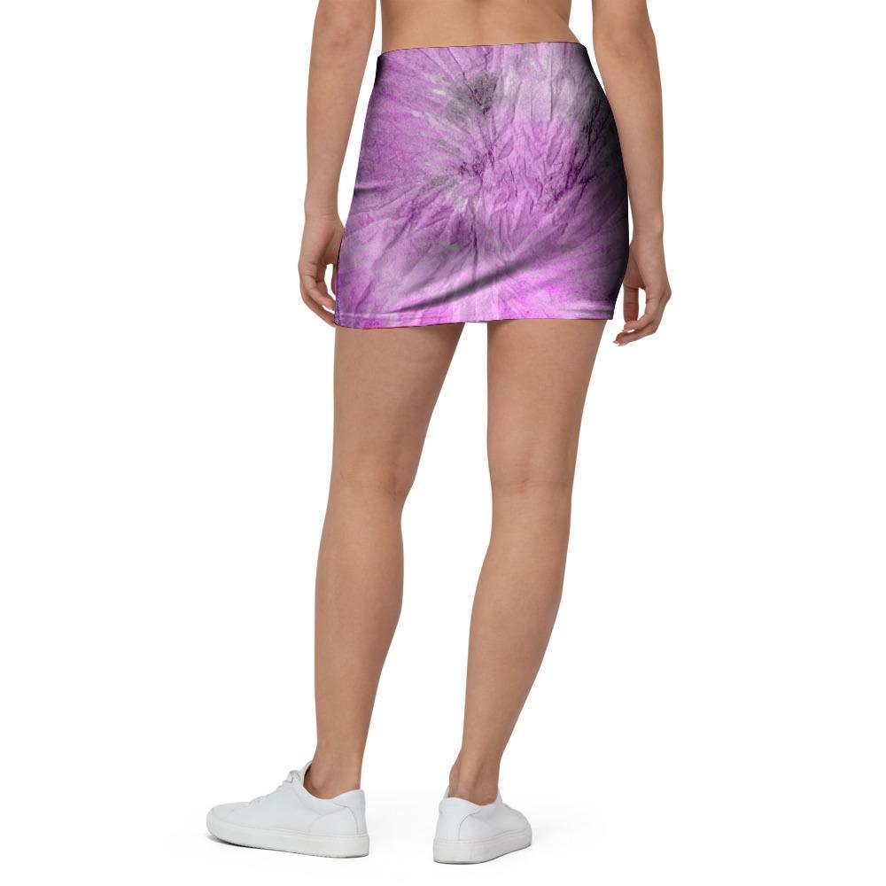 Black And Purple Tie Dye Mini Skirt-grizzshop