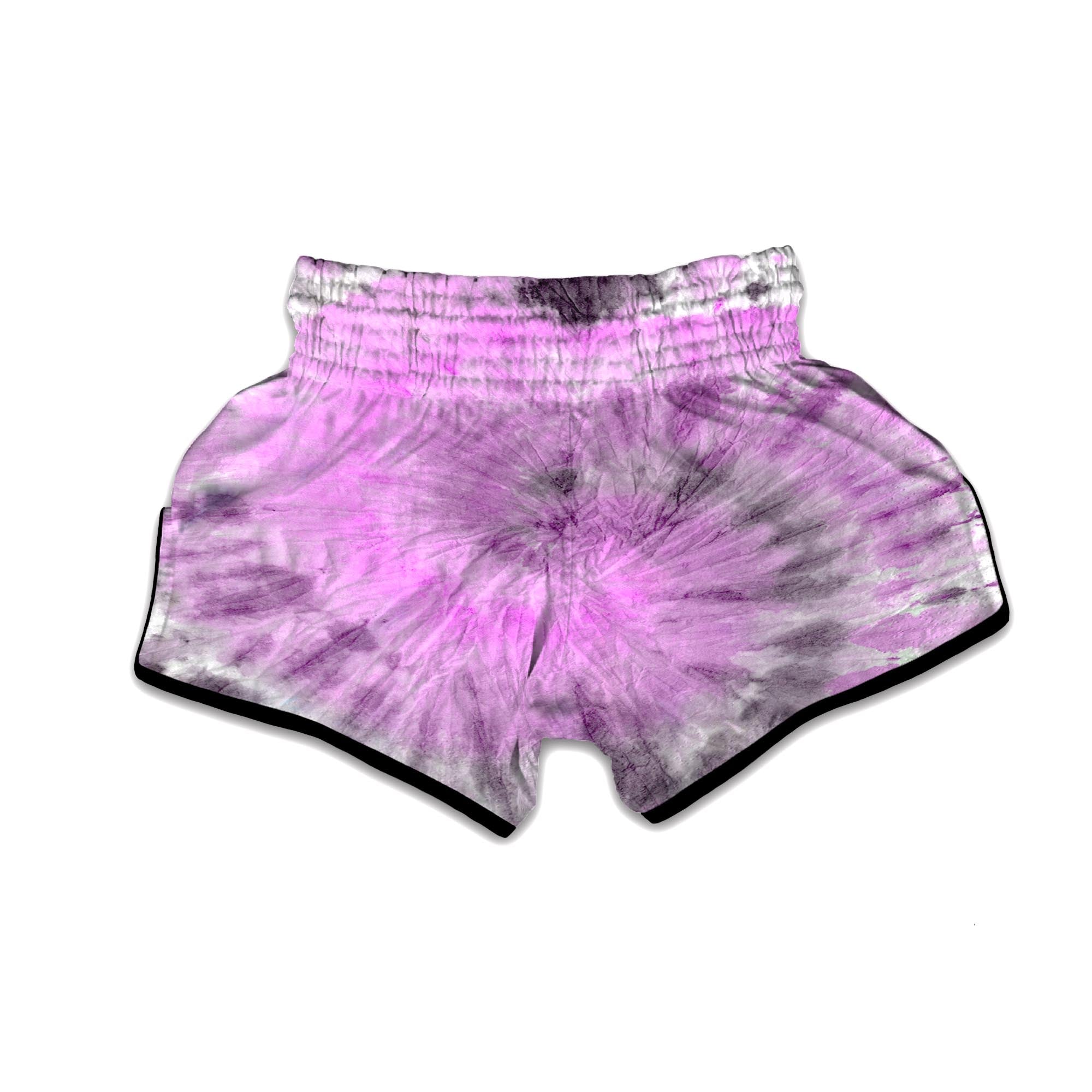 Black And Purple Tie Dye Muay Thai Boxing Shorts-grizzshop