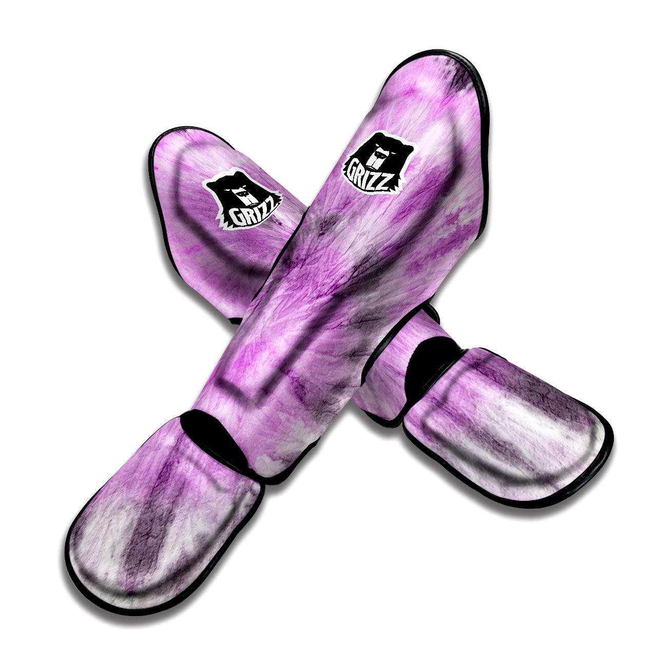 Black And Purple Tie Dye Muay Thai Shin Guard-grizzshop