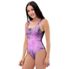 Black And Purple Tie Dye One Piece Swimsuite-grizzshop