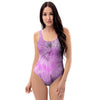 Black And Purple Tie Dye One Piece Swimsuite-grizzshop