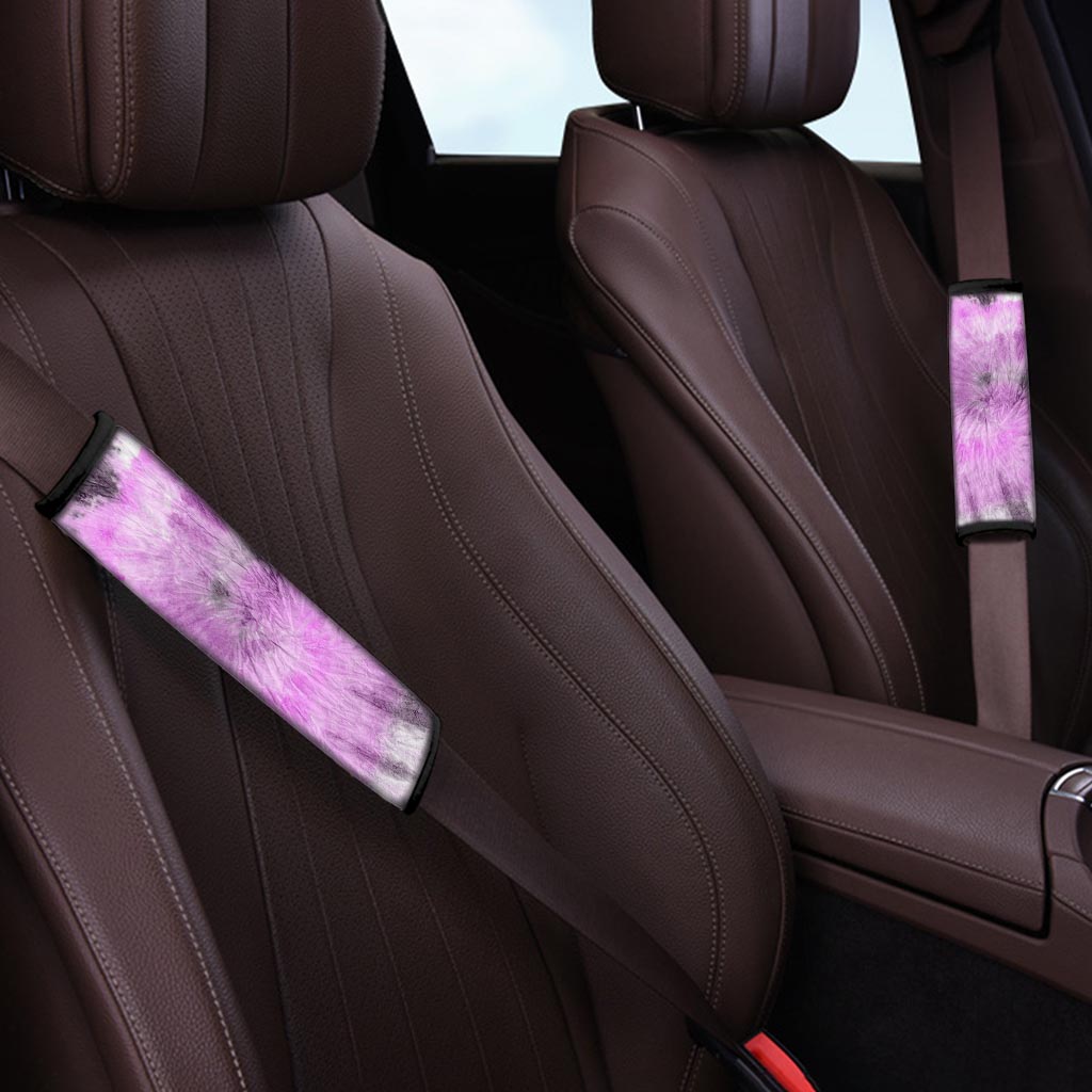 Black And Purple Tie Dye Seat Belt Cover-grizzshop