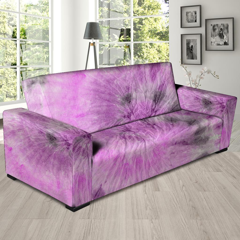 Black And Purple Tie Dye Sofa Cover-grizzshop