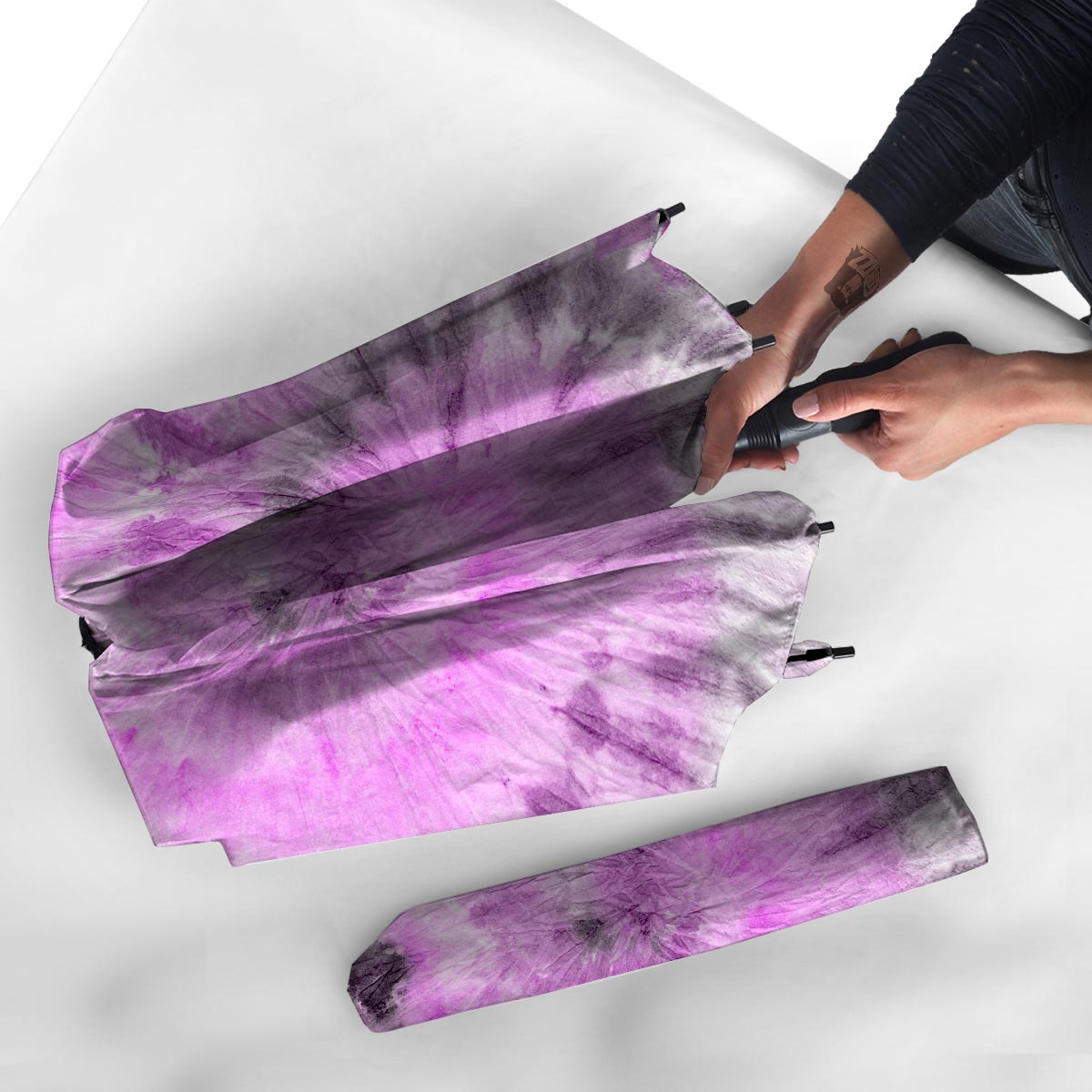 Black And Purple Tie Dye Umbrella-grizzshop