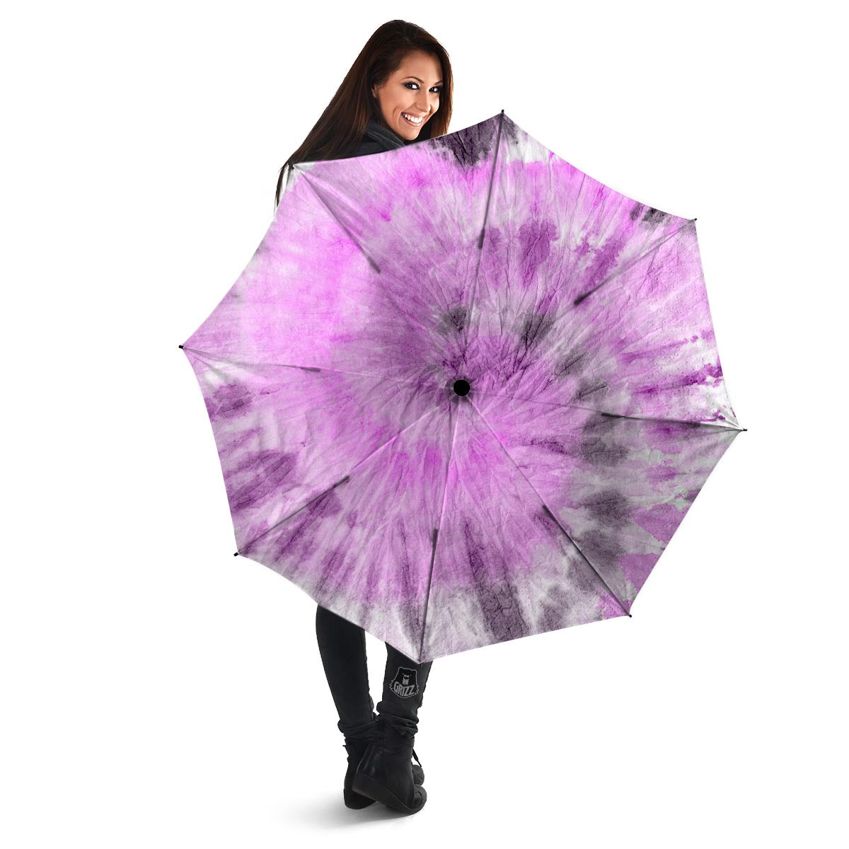 Black And Purple Tie Dye Umbrella-grizzshop