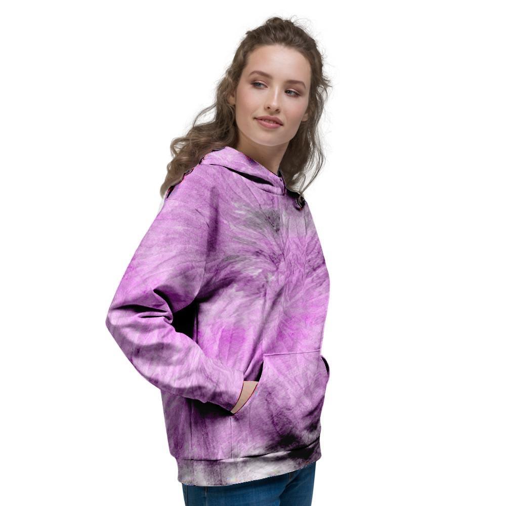 Black And Purple Tie Dye Women's Hoodie-grizzshop