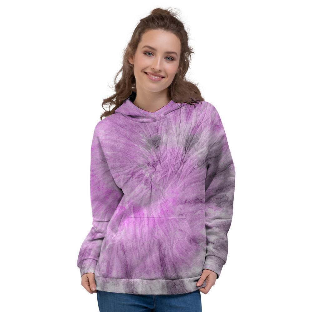 Black And Purple Tie Dye Women's Hoodie-grizzshop