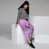 Black And Purple Tie Dye Women's Joggers-grizzshop