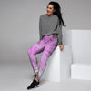 Black And Purple Tie Dye Women's Joggers-grizzshop