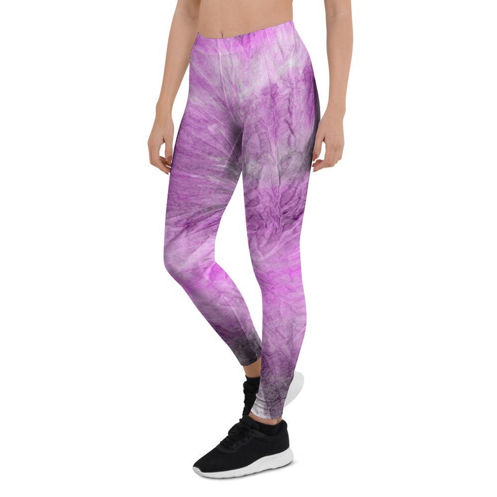 Black And Purple Tie Dye Women's Leggings-grizzshop