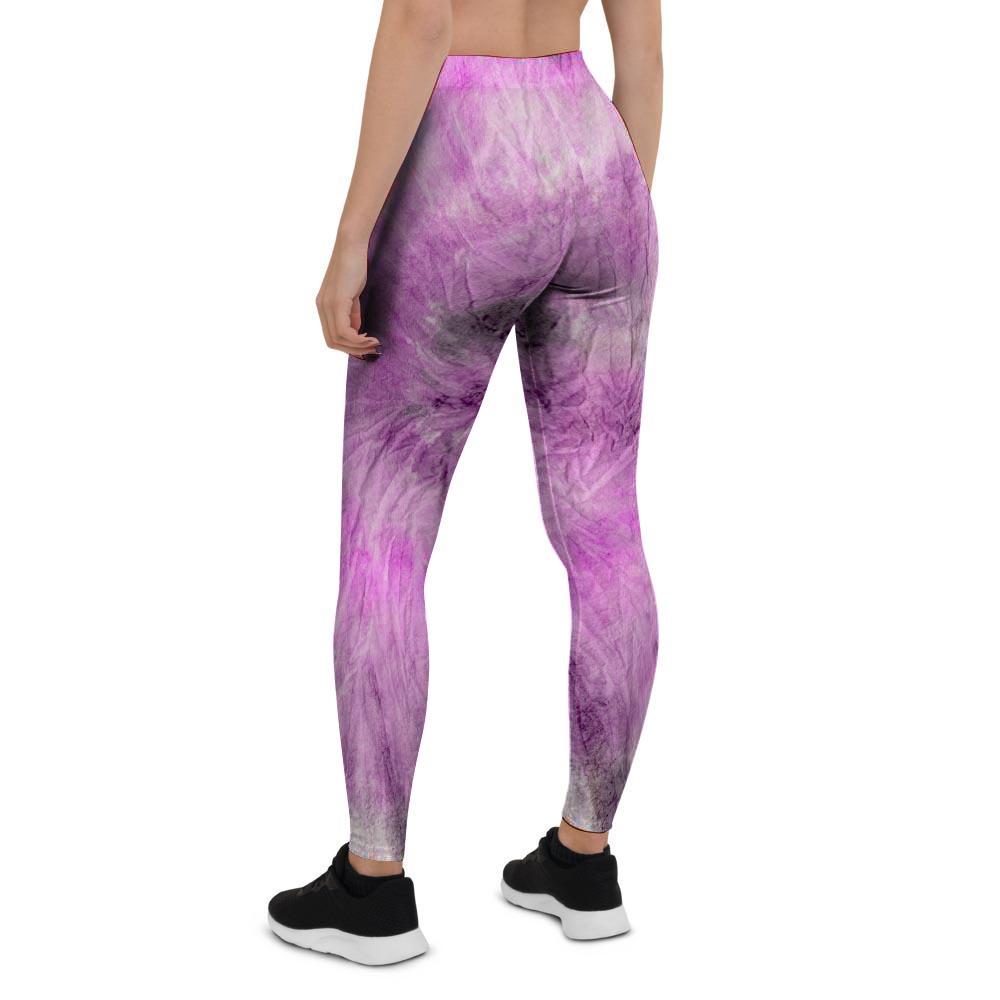 Black And Purple Tie Dye Women's Leggings-grizzshop