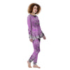 Black And Purple Tie Dye Women's Pajamas-grizzshop