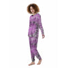 Black And Purple Tie Dye Women's Pajamas-grizzshop