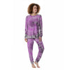 Black And Purple Tie Dye Women's Pajamas-grizzshop