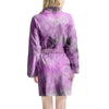 Black And Purple Tie Dye Women's Robe-grizzshop