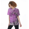 Black And Purple Tie Dye Women's Short Sleeve Shirts-grizzshop