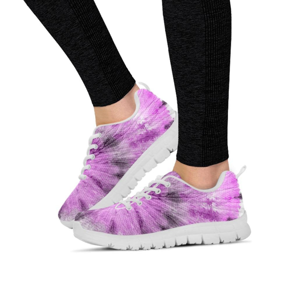 Black And Purple Tie Dye Women's Sneakers-grizzshop