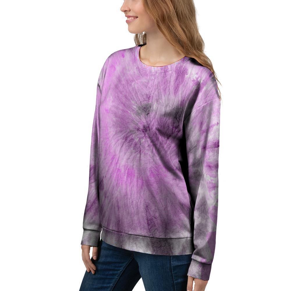 Black And Purple Tie Dye Women's Sweatshirt-grizzshop