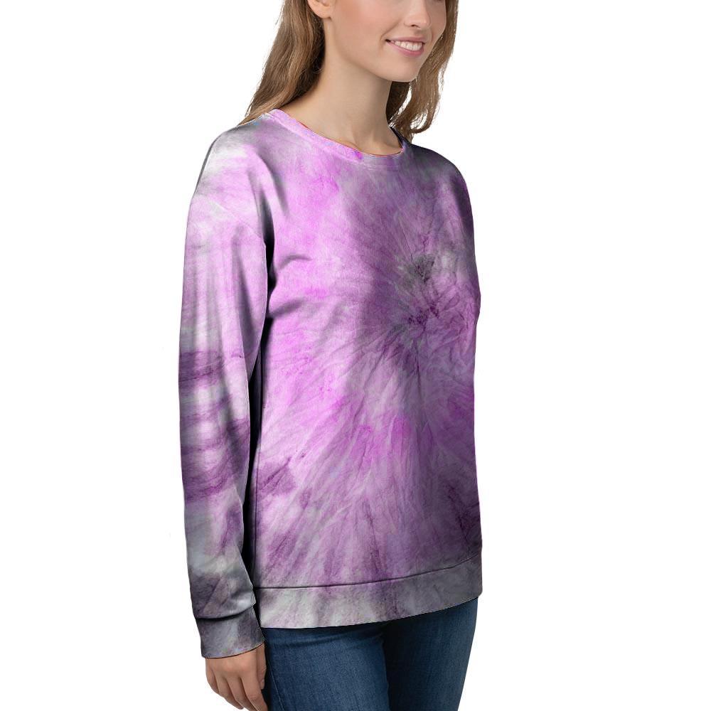 Black And Purple Tie Dye Women's Sweatshirt-grizzshop